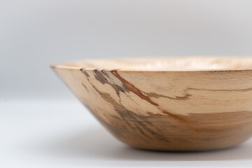 Spalted Beech Woodturned Bowl on white background