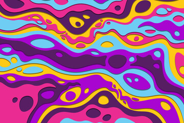 3D abstract psychedelic groovy background.