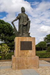 statue of Christopher Columbus in the park of La Rábida near Huelva