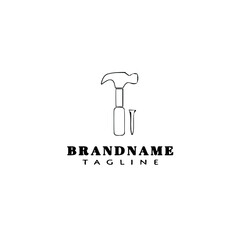 hammer logo template icon black design vector illustration