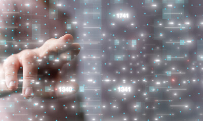 Digital technology background. Network connection dots and lines.