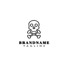 skull logo cartoon icon design template vector