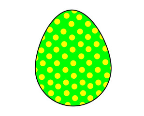 Easter egg with different textures, patterns and colors. Spring holiday. Vector illustration isolated on white background.

