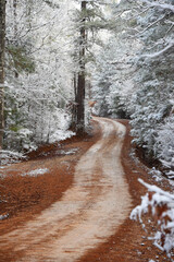 Curving Bending Arkansas Road in Winter