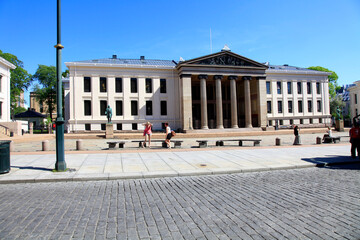 Fototapeta na wymiar Oslo. Oslo, Norwegen, Europa -- Building of the Faculty of Law at the University of Oslo. Oslo, Norway, Europe