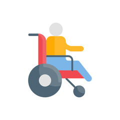 Disabled Vector Flat Icon design illustration. EPS 10 File on White background
