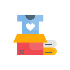 Cloth Donation Vector Flat Icon design illustration. EPS 10 File on White background