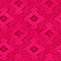 Ikat geometric folklore ornament with diamonds. Tribal ethnic vector texture. Seamless striped pattern in Aztec style. Folk embroidery. Indian, Scandinavian, Gypsy, Mexican, African rug.