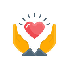 Charity Vector Flat Icon design illustration. EPS 10 File on White background
