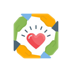 Community Work Vector Flat Icon design illustration. EPS 10 File on White background