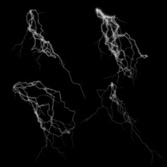 Set of Bolt Textures on Black Background