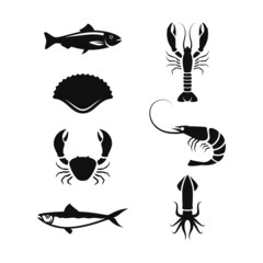 sea ​​food silhouette vector design
for logo icons