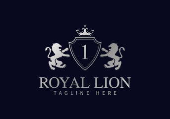royal lion logo design. logo template