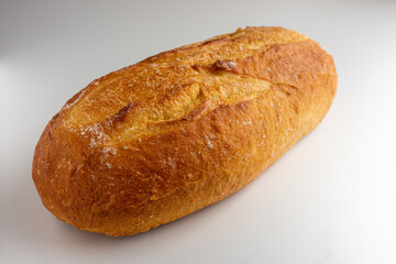 fresh white one bread on white background