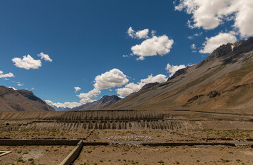 Barren Landscape at Kaza , Spiti Valley, Himachal Pradesh, India