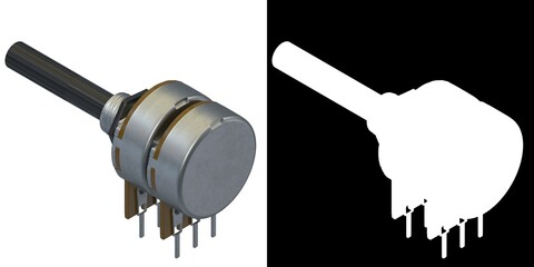 3D rendering illustration of a double potentiometer