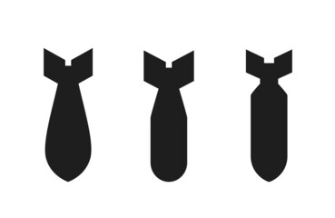 air bomb icon set. war, military and weapon symbol. isolated vector image