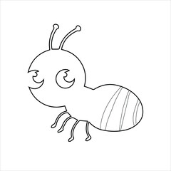 children coloring book page | Bee coloring page | kids logo 