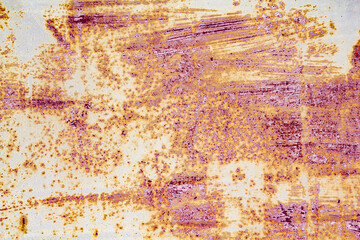 Turquoise brown abstract background with orange red hues. A weathered rust-eaten textured sheet of...