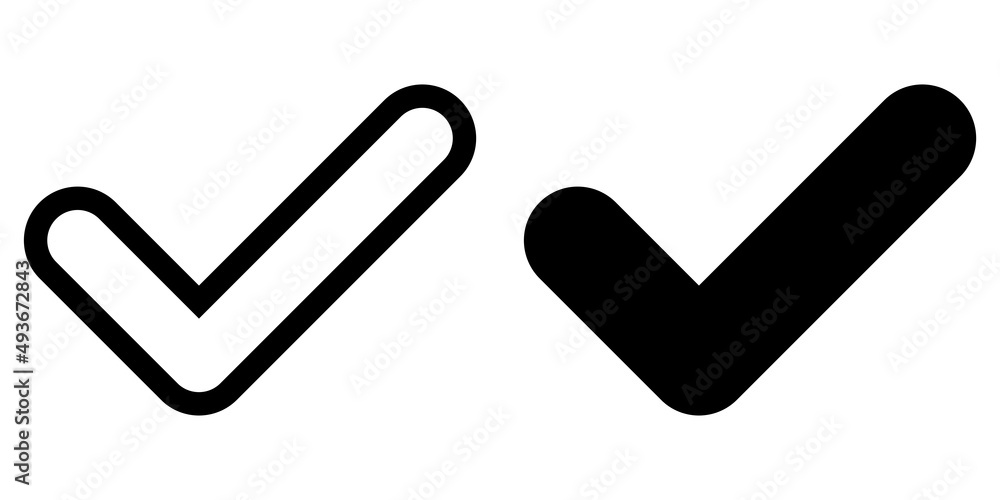 Poster ofvs23 outlinefilledvectorsign ofvs - check mark vector icon . isolated transparent . checkmark sign