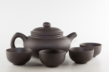 tea accessories isolated on white background