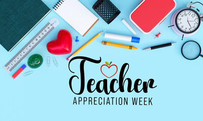 Teacher appreciation week is observed every year in May. day provides the occasion to celebrate the teaching profession worldwide, take stock of achievements. 3D Rendering