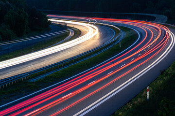 lights of cars with night. long exposure