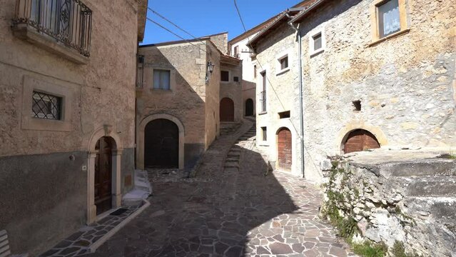 Navelli in spring season, beautiful village in the province of L'Aquila, in the Abruzzo region of central Italy.