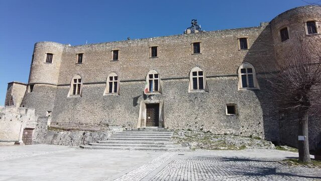 The beautiful village of Capestrano in spring season, Province of L'Aquila, Abruzzo, Italy.