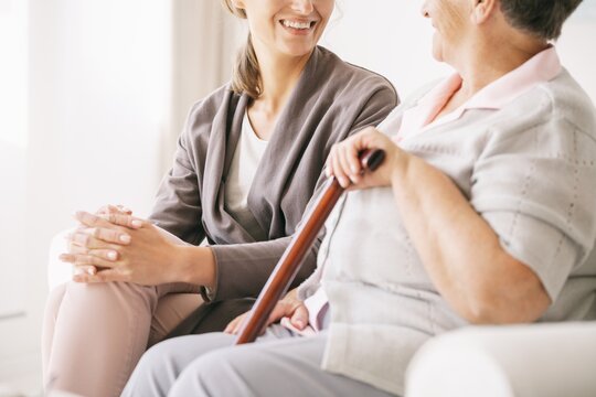 Talking with a caregiver