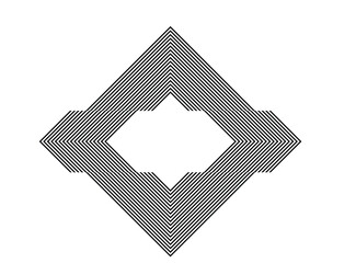 Abstract geometric pattern of black lines on a white background. Trendy black and white striped vector background