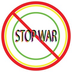 Slogan stop war icon illustration