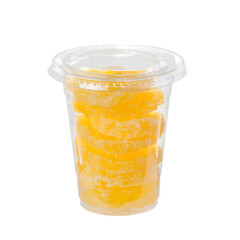 dried pineapple slices on white isolated background