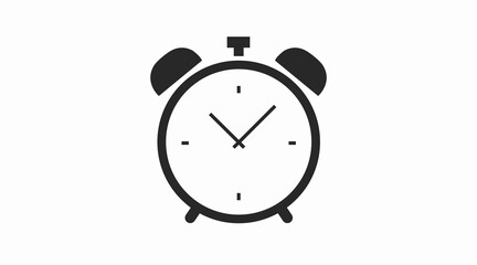 Alarm Clock Icon. Vector isolated black and white editable illustration