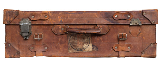 Retro Vintage Brown Suitcase - 493677867