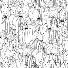 Seamless pattern from cacti. Vector stock illustration eps10. 