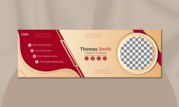 Corporate and clean email signature design template for personal information