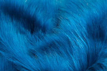 Blue Fluffy or furry fabric texture.
