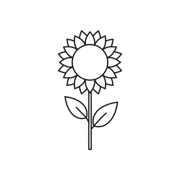Sunflower icon. Vector. Line style.