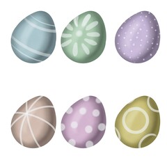 A set of watercolor Easter eggs. painted eggs for Easter