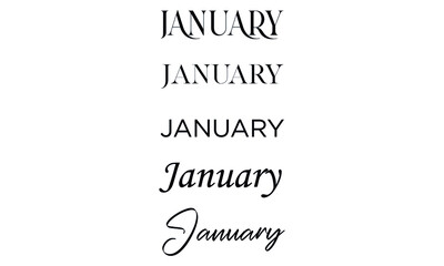 January in the 5 creative lettering style
