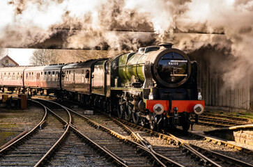 Fototapeta na wymiar Passenger steam train in the UK