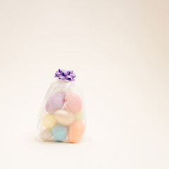 Easter background in gentle colors with copy space.