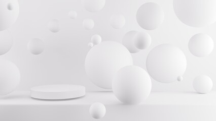 Abstract 3D render background with empty podium