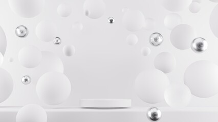 Abstract 3D render background with empty podium