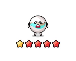 the illustration of customer bad rating, marble toy cute character with 1 star