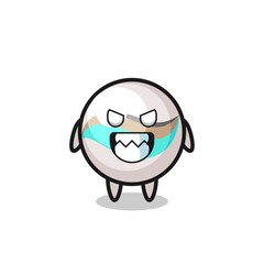 evil expression of the marble toy cute mascot character