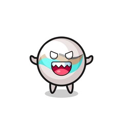 illustration of evil marble toy mascot character