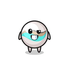 cute marble toy mascot with an optimistic face