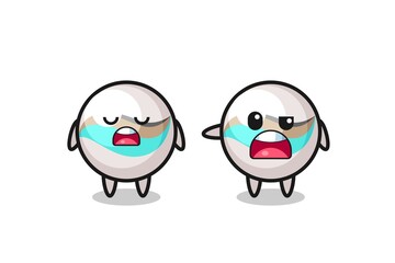 Obraz premium illustration of the argue between two cute marble toy characters